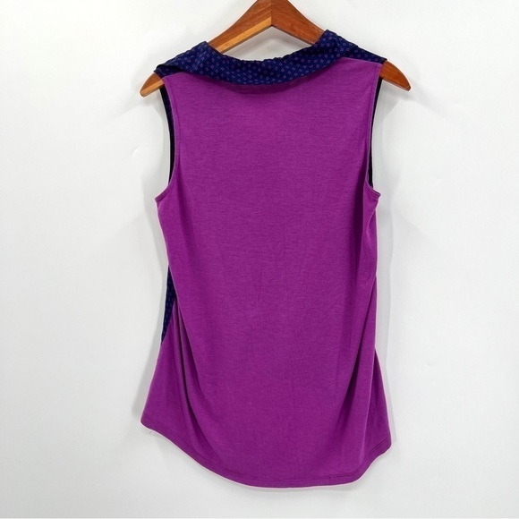THYME AND HONEY Woman's Purple & Plum Two Tone V-Neck Blouse Size M - Picture 5 of 9